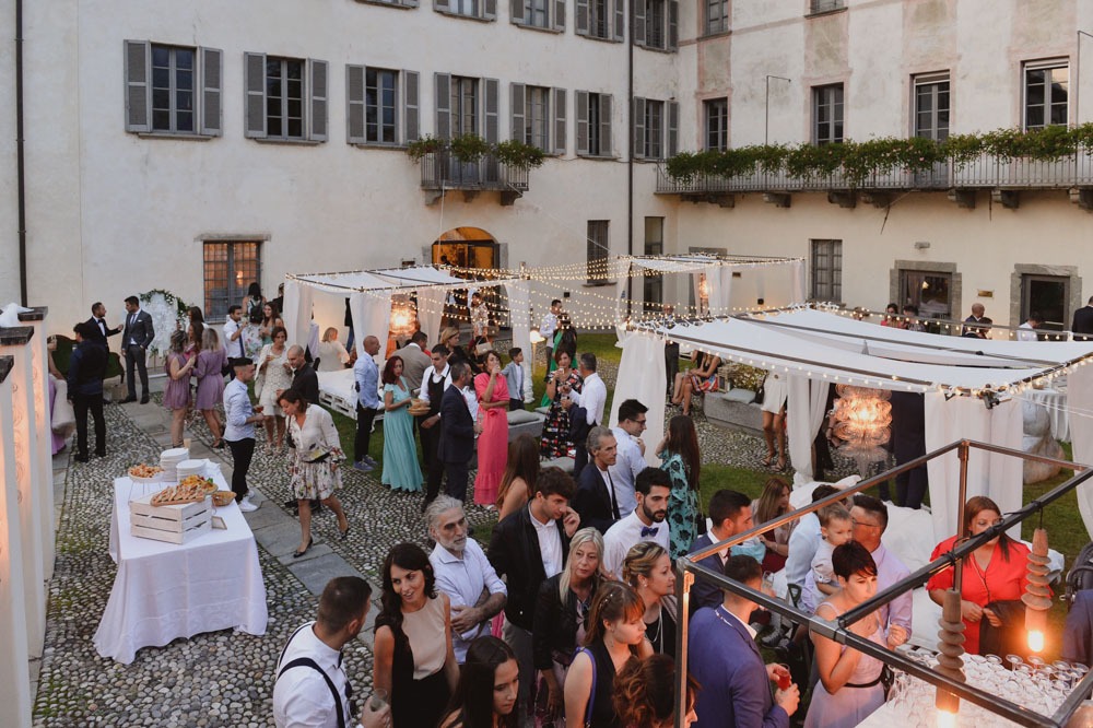 Ricevimento di matrimonio nel cortile di Palazzo BIM a Sondrio